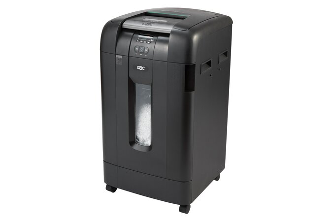 GBC Stack-and-Shred 600M Auto Feed Cross-Cut Shredder with GBC Stack-and-Shred 600M Auto Feed Cross-Cut Shredder with