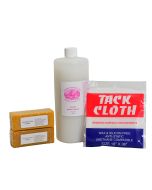 Rubber Roller Cleaning Kit - 2 Laminator Glue Erasers - 1 Quart Rubber Roller Cleaner - 1 Tack Cloth - LAM-Dkit
