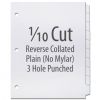 Single-Reverse Collated 1/10 Copier Tabs, Plain White (3-Hole) 125 sets - 11056903H