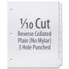 Single-Reverse Collated 1/10 Copier Tabs, Plain White (3-Hole) 125 sets - 11056903H