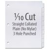 High Speed Copier Tabs Plain Paper Tabs 90# Index, Straight Collated, White, 3-hole, 1/10th Cut