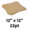 22-Point Medium Weight Chipboard Sheets, 12" X 12" Inches, US-made, (100 sheets)