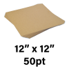 50-Point Heavy Weight Chipboard Sheets, 12" X 12" Inches, US-made, (100 sheets)