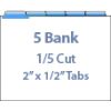 Single-Reverse Collated  1/5 Copier Tabs, All Blue Mylar (250 sets)