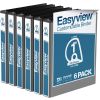 Easyview Premium Angle D-Ring Binders: 1–3 Inch (6-Pack) & 4–5 Inch (4-Pack)