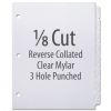 Single-Reverse Collated 1/8 Copier Tabs, Clear Mylar (3-Hole) 160 sets - 103277TTAB