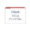  Single-Reverse Collated 1/5 Copier Tabs, All Red Mylar (250 sets)
