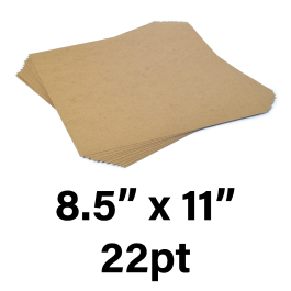 8.5 x 11 Inches 22 Point (.022) Kraft LIGHT WEIGHT CHIPBOARD SHEETS