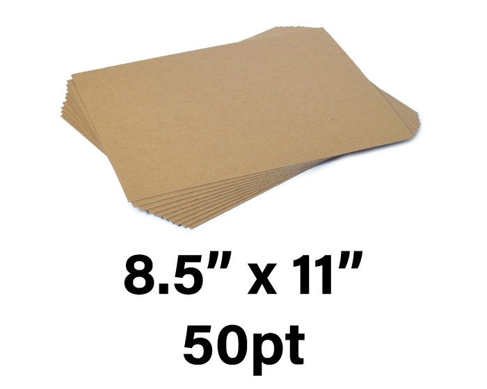 50-Point Heavy Weight Chipboard Sheets, 8.5 X 11 Inches, US-made, (100  sheets)