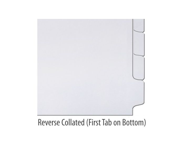 Single-Reverse Collated 1/5 Copier Tabs, Clear Mylar (No Punch) 250 sets -  103201TTAB
