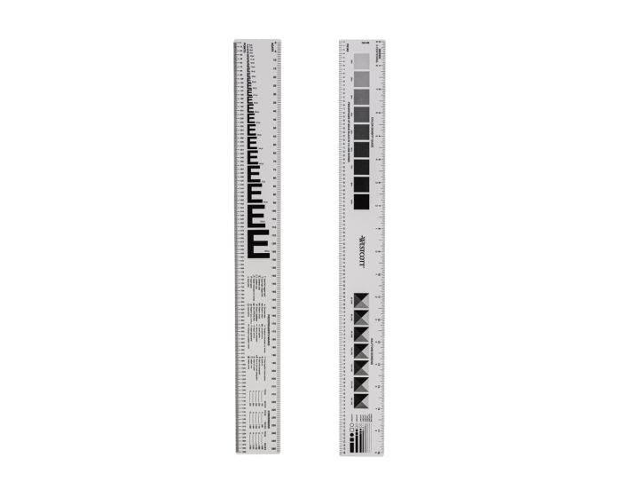 18" Graphic Arts Ruler White Plastic