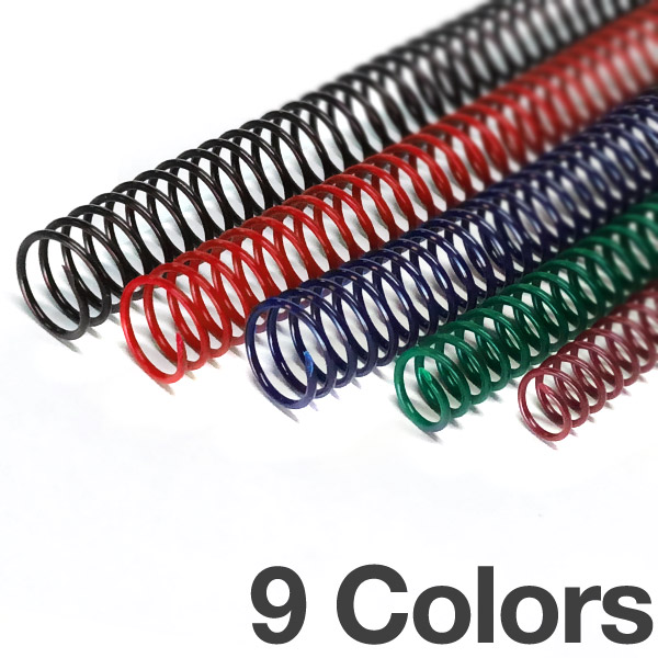 10-mm (3/8-inch) Binding Coils - 4:1 Pitch - 12 Inches Long - Pre