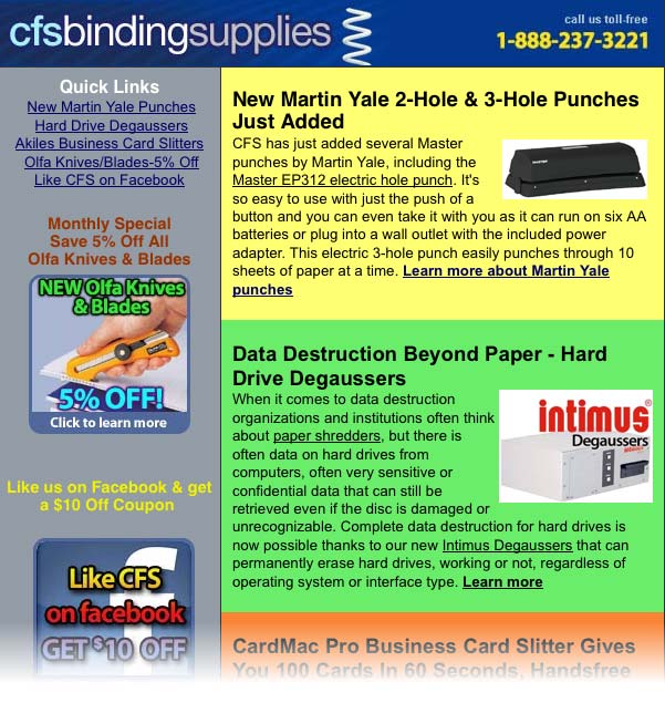 click to read the full CFS Binding Supplies newsletter
