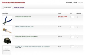 Quickly reorder witha click from your list of previously ordered items.