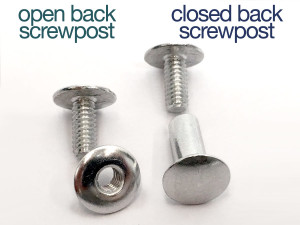 Open versus closed back binding screw posts