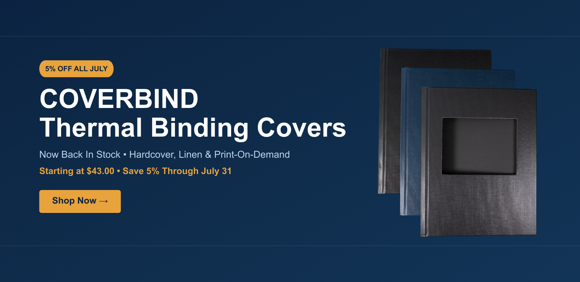 Thermal Binding Covers Are Back In Stock — Save 5% All July